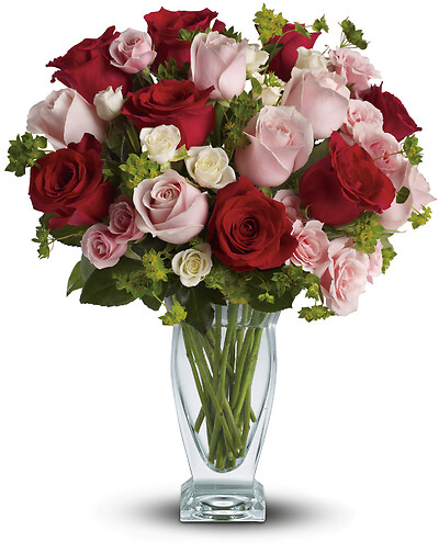 Cupid's Creation with Red Roses